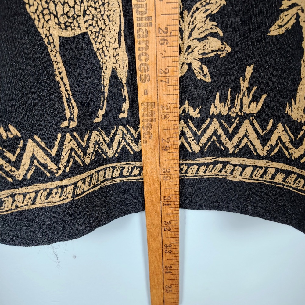 Alfred Dunner Womens SZ 16P Giraffe Safari Midi Skirt Black Gold Global Core - Picture 6 of 9